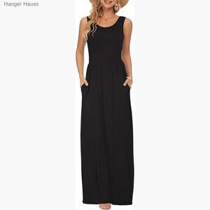 Sleeveless Maxi Dress, Maternity Casual, Polyester Spandex, Floral Print